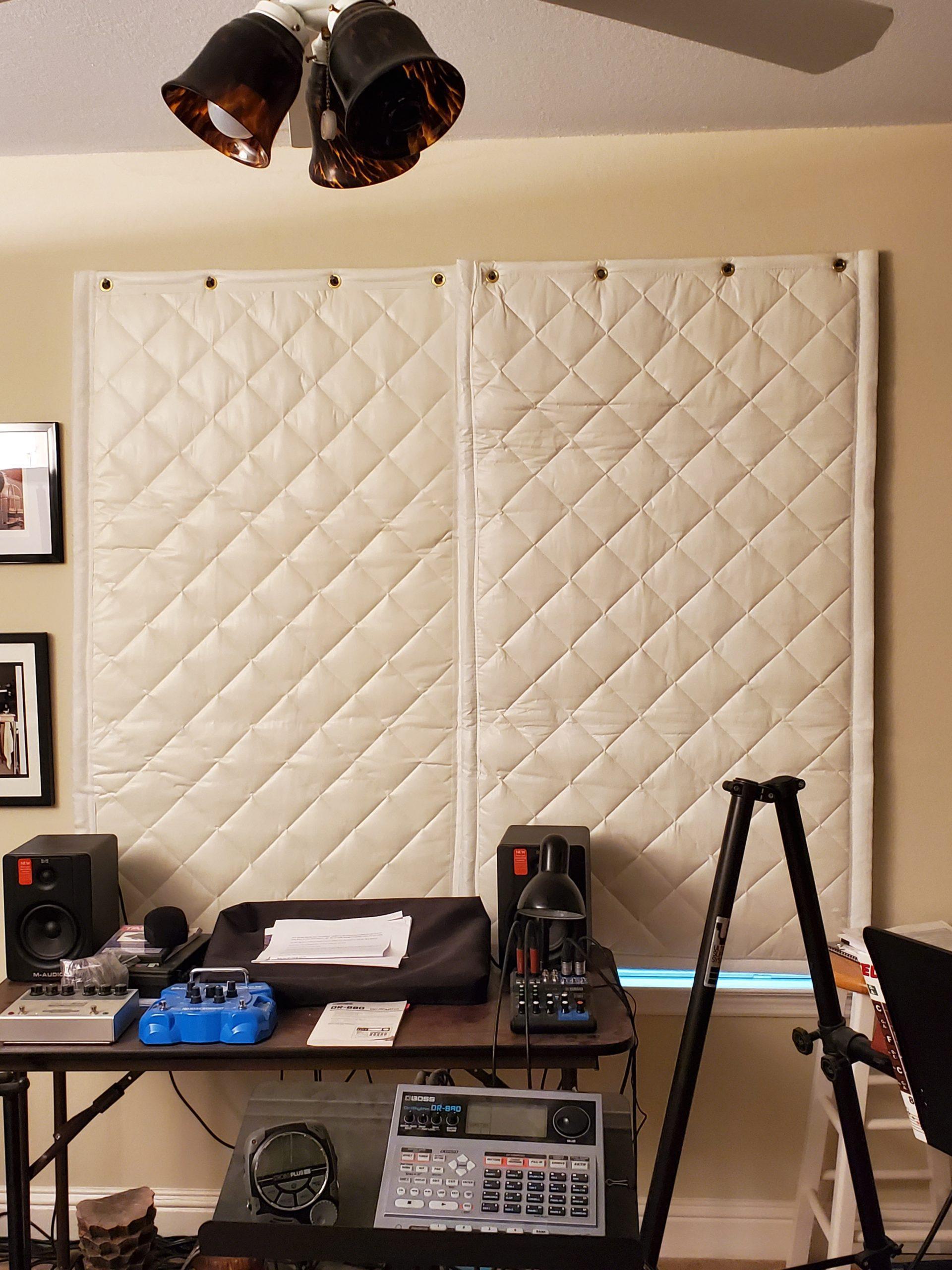 PrivacyShield® Dual-Sided Absorptive Soundproofing Blankets block sound from leaving a residence.