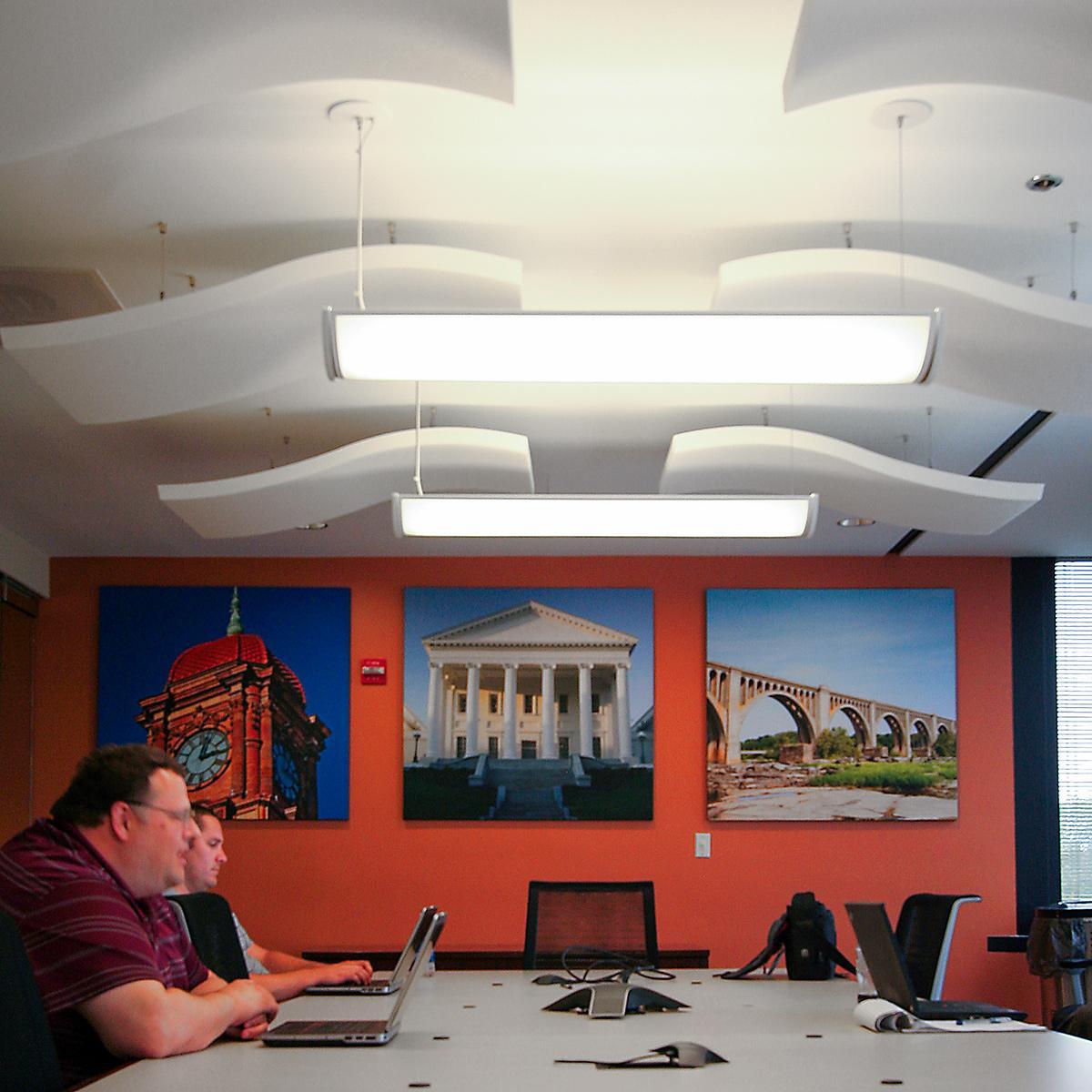 Verisk Health Art Acoustic Panels depicting Richmond area landmarks.