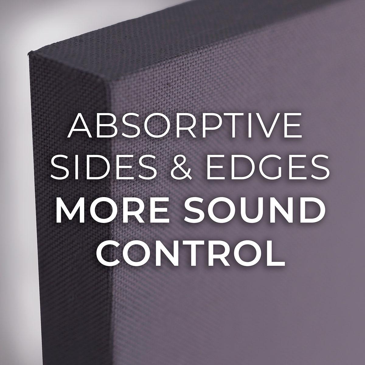 Absorptive sides and edges means more sound control