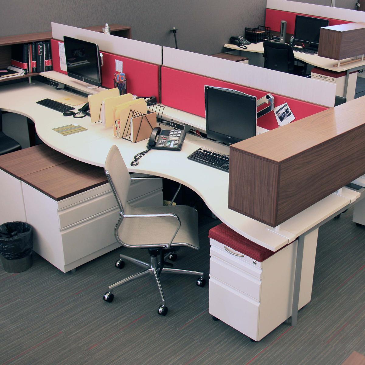 AlphaSorb® panels are being used as tack-able panels at each desk.
