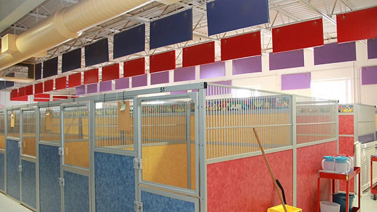 AlphaEnviro® PVC Baffles used in a dog kennel