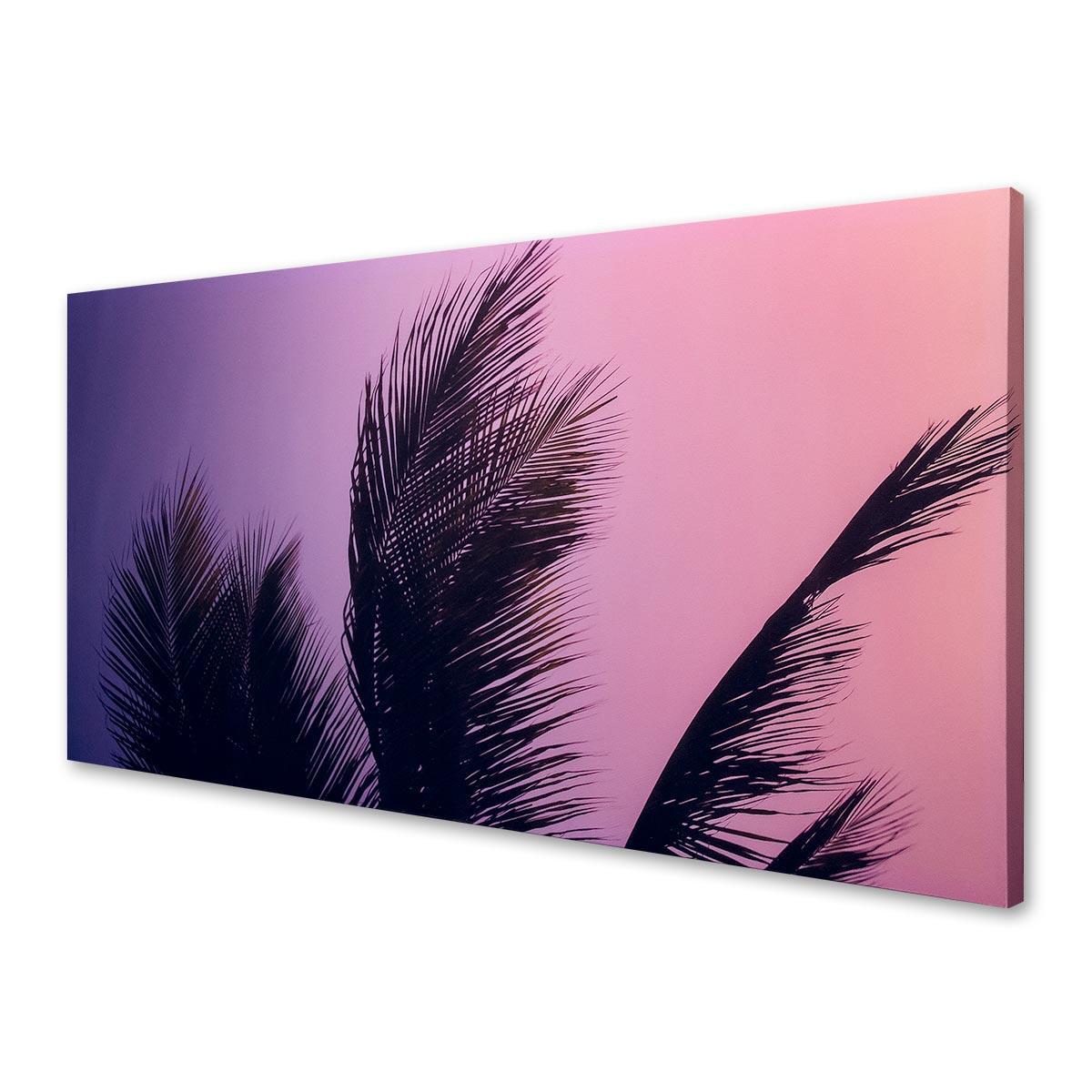 An image of a palm tree at sunset on an AlphaSorb® Art Acoustic Panel