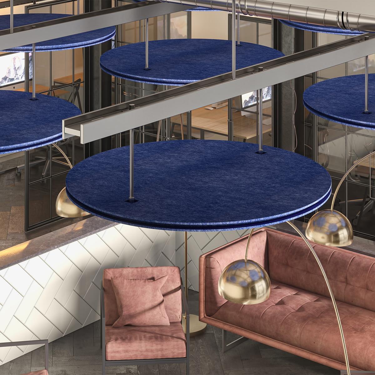 AlphaSorb® Designer Premium Round Acoustic Felt Ceiling Clouds