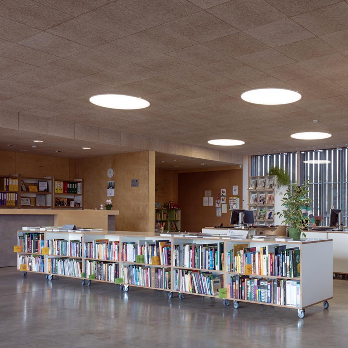 AlphaSorb® Wood FIber Acoustic Tiles help keep libraries quiet.
