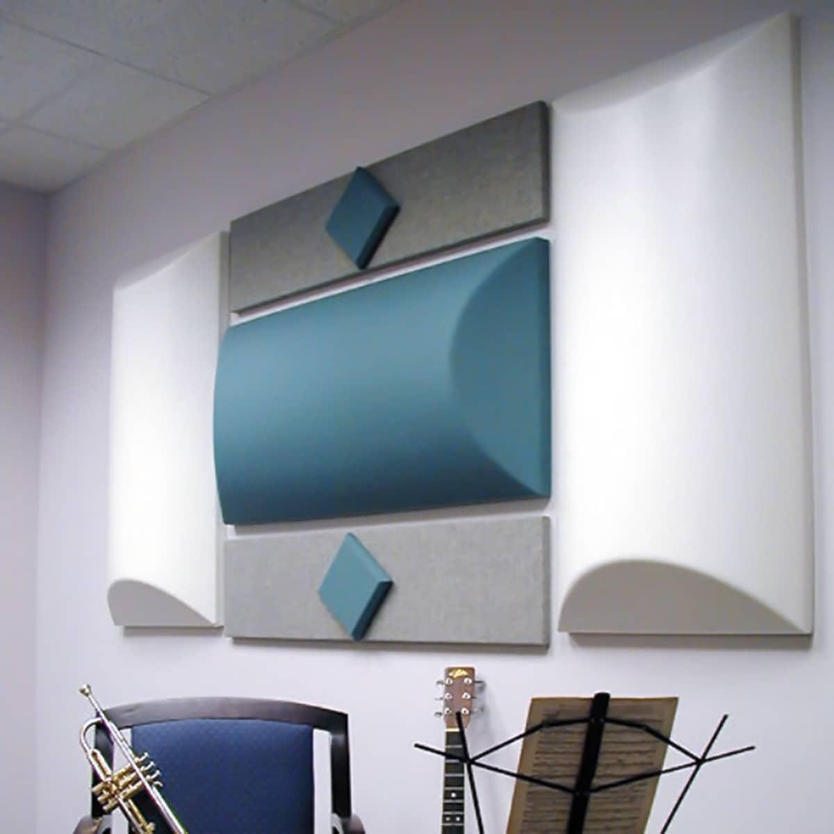 Barrel Sound Diffuser used in a music room to preserve music clarity.