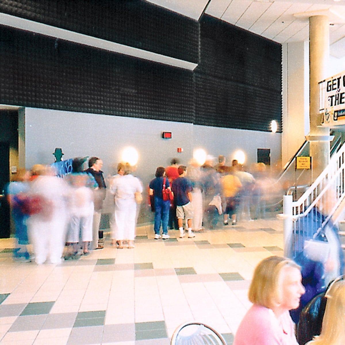 Bell Street Pier - Mixed use retail atrium area using Class A fire-rated Sonex® Pyramid Acoustic Foam by Pinta Acoustic, Inc.