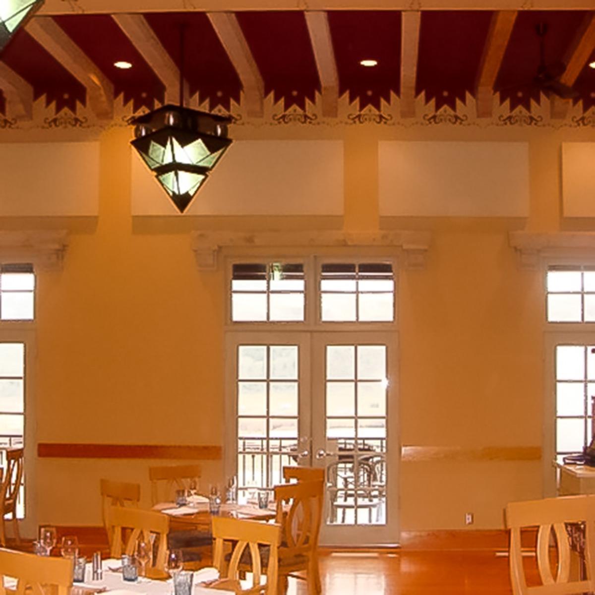 In a winery, fabric wall panels treat the acoustics in the dining and tasting rooms.