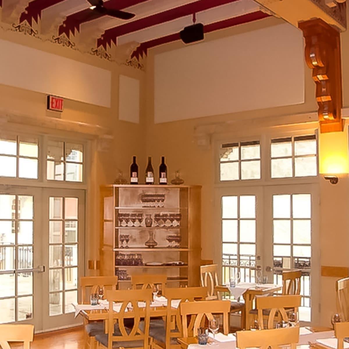 Burrowing Owl Estate Winery using AlphaSorb® wall panels to reduce noise in the dining and tasting room.
