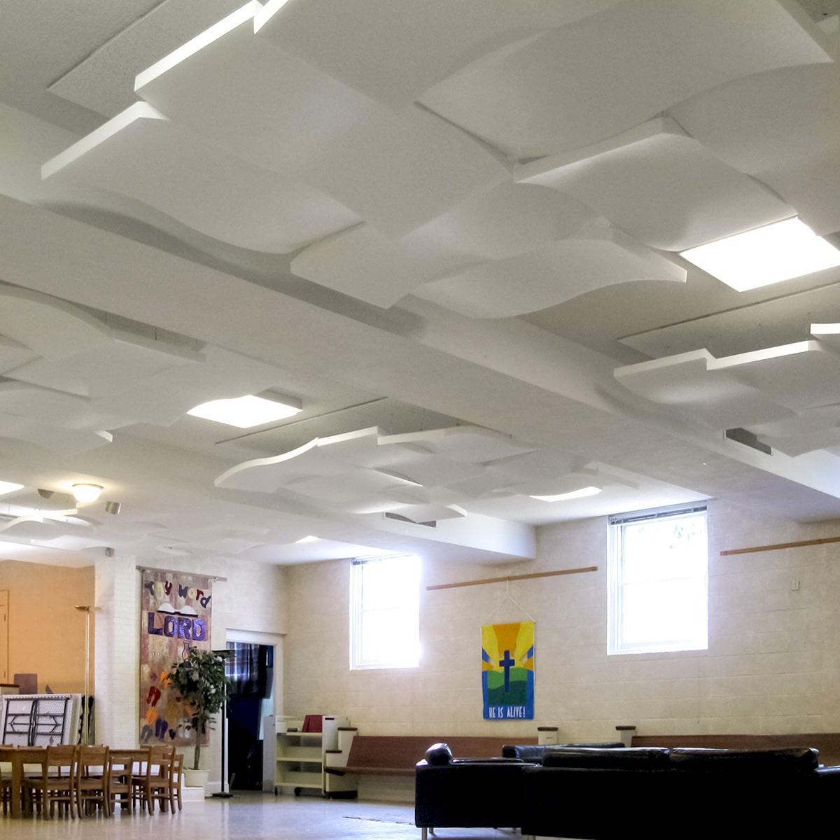 Christ Church of Arlington – Sonex® Whisperwave® Clouds in ceiling to reduce noise and increase speech intelligibility.