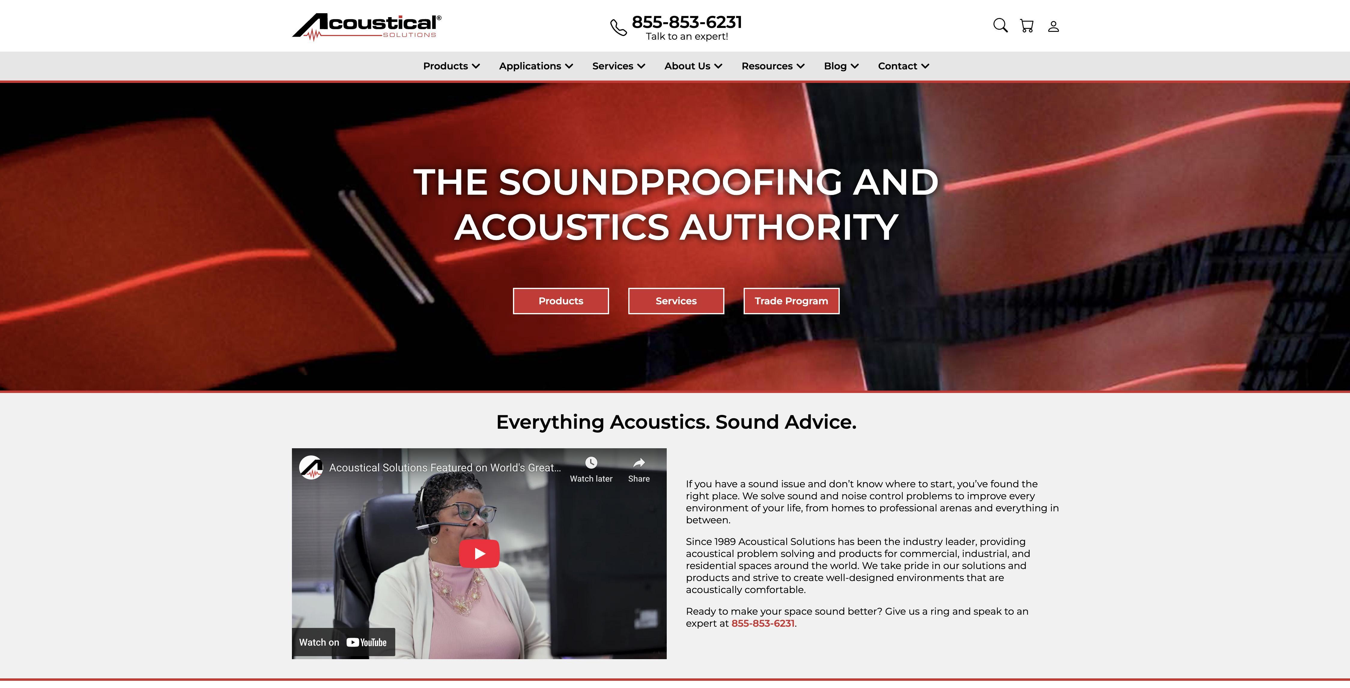 The Acoustical Solutions website circa 2014!