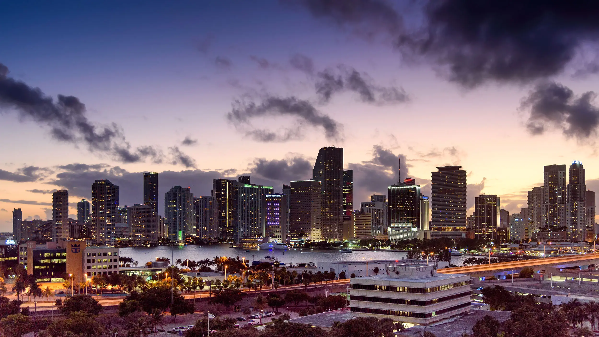 Downtown Miami skyline at sunset in 2019 Source Joe deSousa via WikiCommons 45863661094
