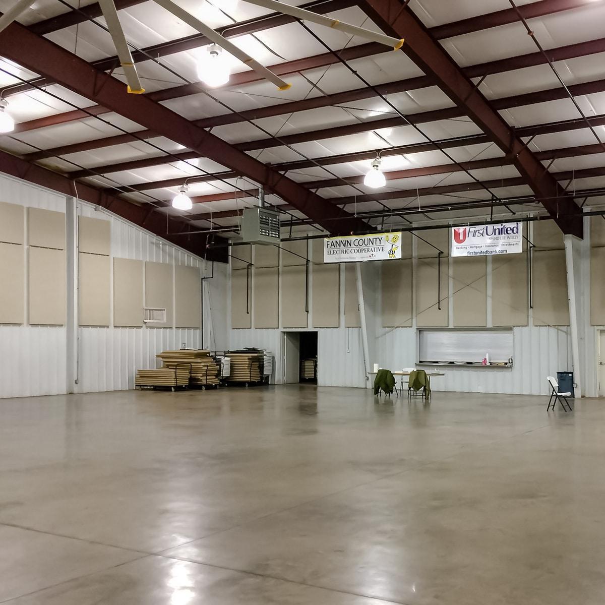 The Fannin County Multipurpose Complex installed AlphaSorb® Panels to provide the best sounding environment for hosting events like concerts, weddings, galas, banquets, county fairs and other community gatherings.