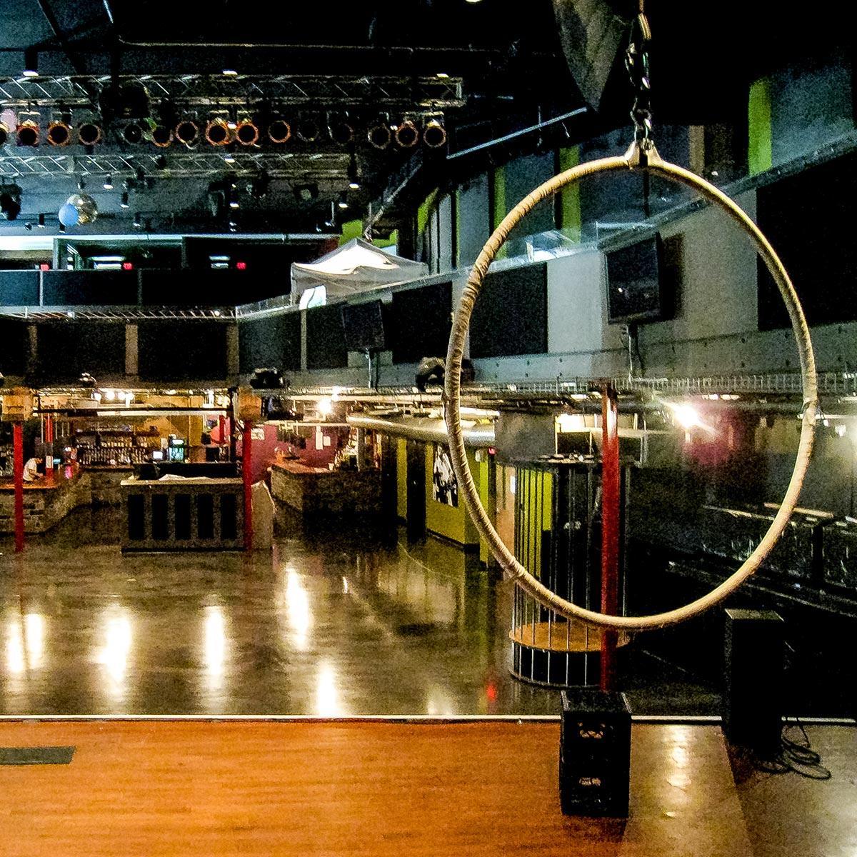 View of acustic panels from the stage at The Hat Factory
