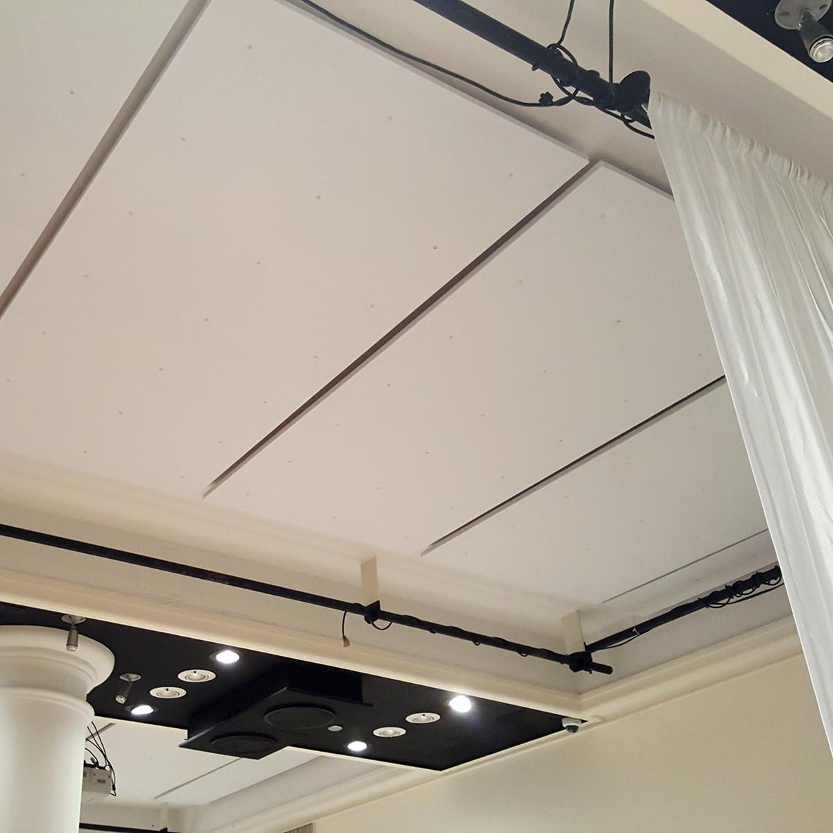 Helen Mills Event Space and Theater installed PolyPhon™ directly to the surface of the ceiling.