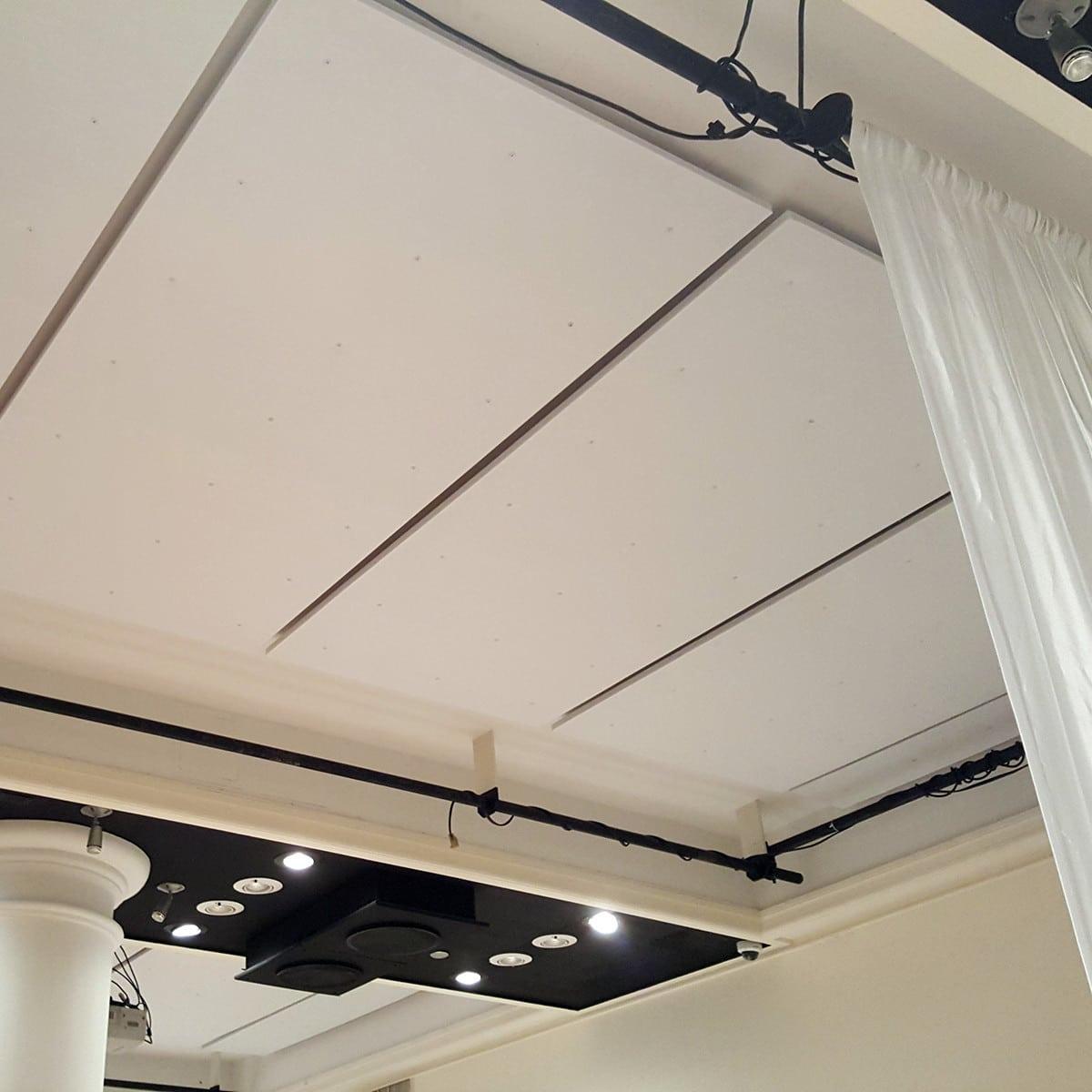 Helen Mills Event Space and Theater installed PolyPhon™ direct to the surface of the ceiling.