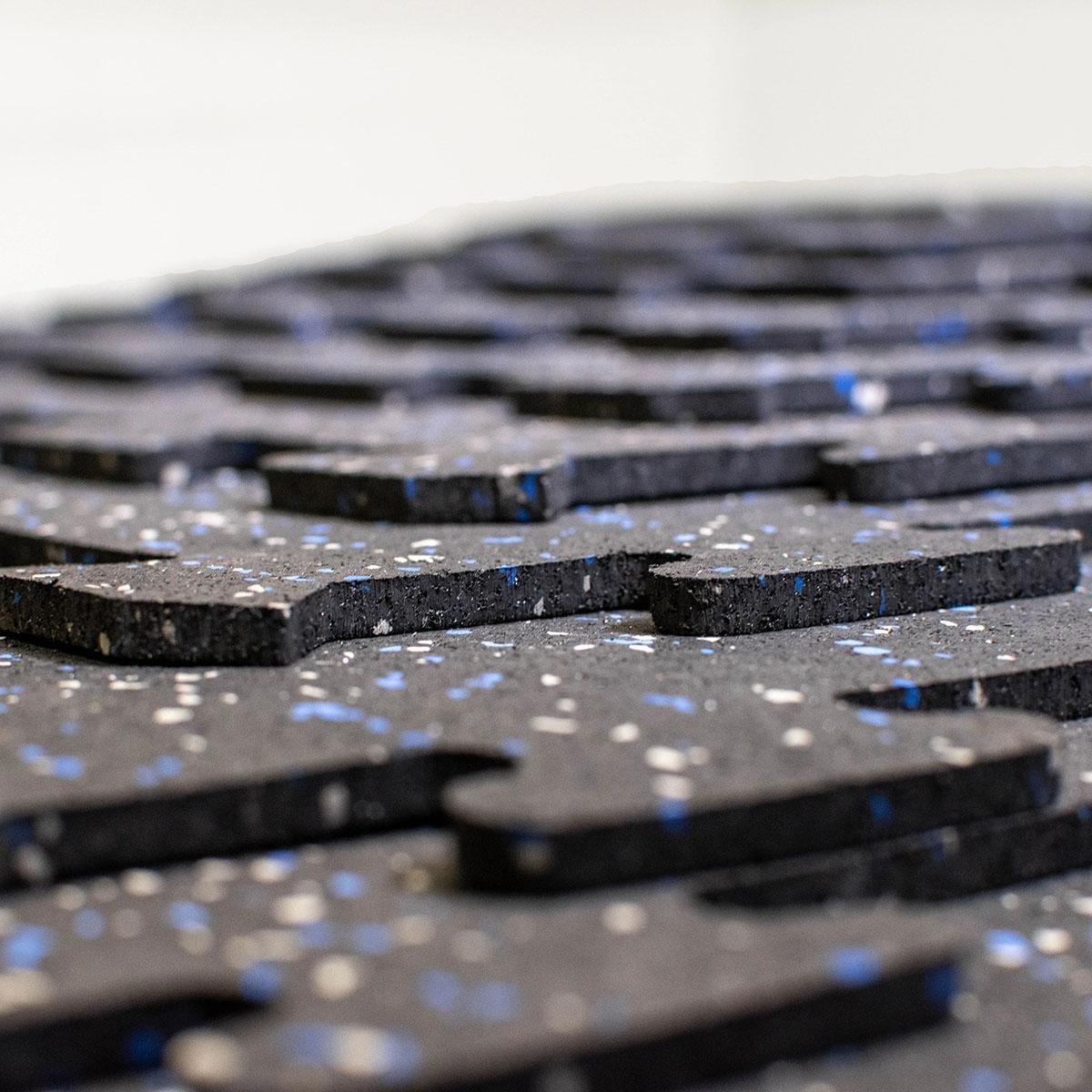 Iso-Step Rubber Gym Flooring Detail in Blue Gray Mix