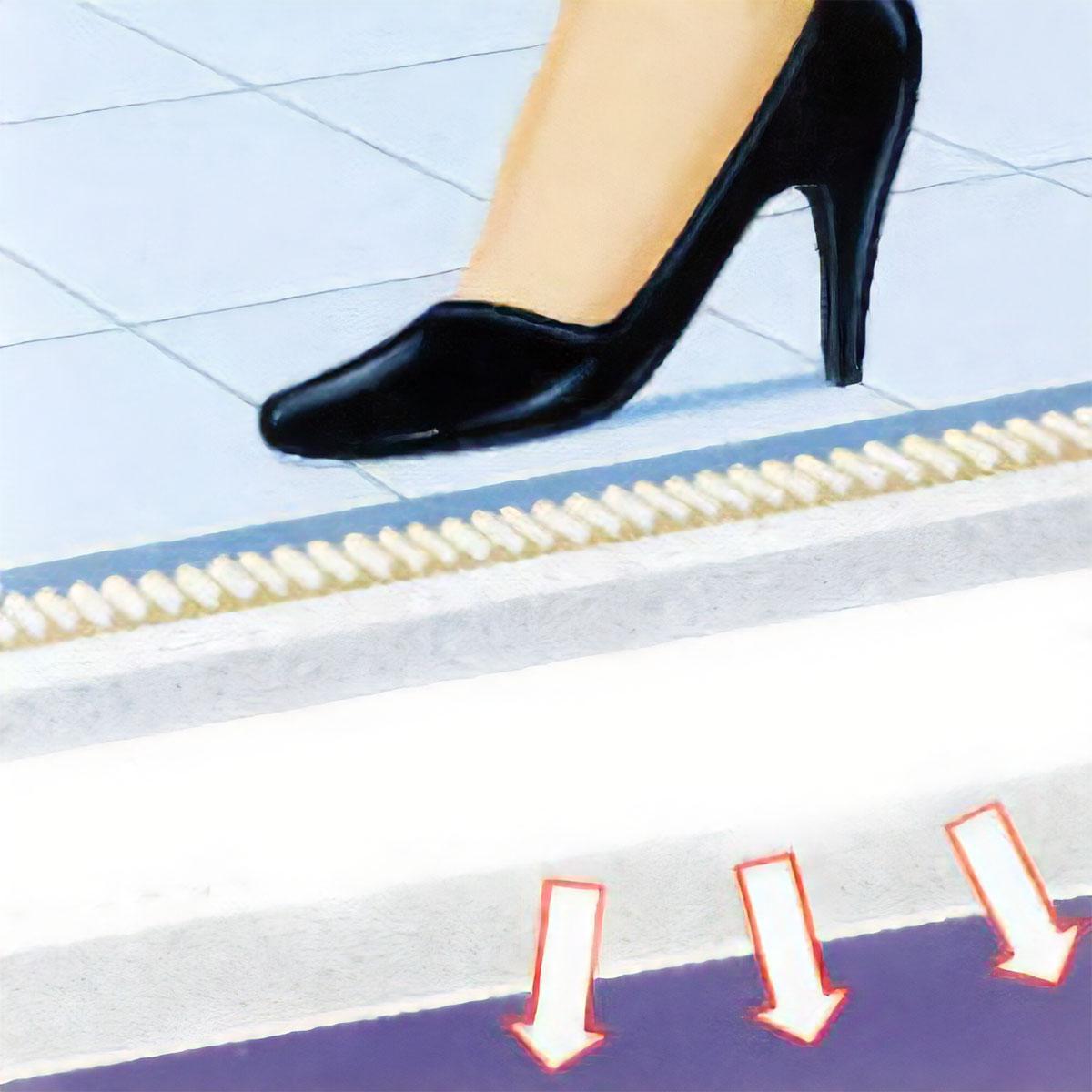 Graphic of a floor assembly absorbing footfall imapcts
