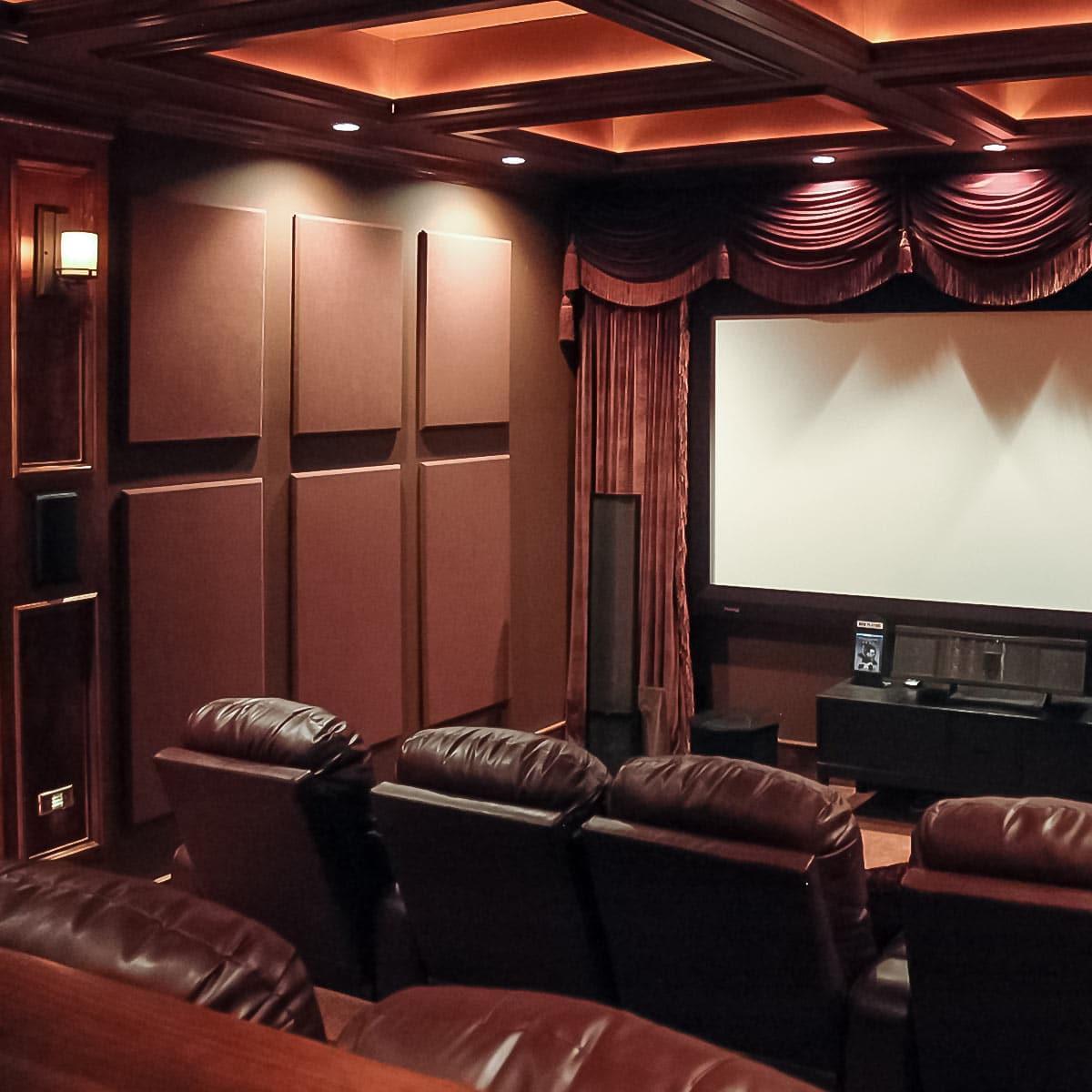 Jeff Autor’s Home Theater using absorptive SoundSuede Acoustic Wall Panels