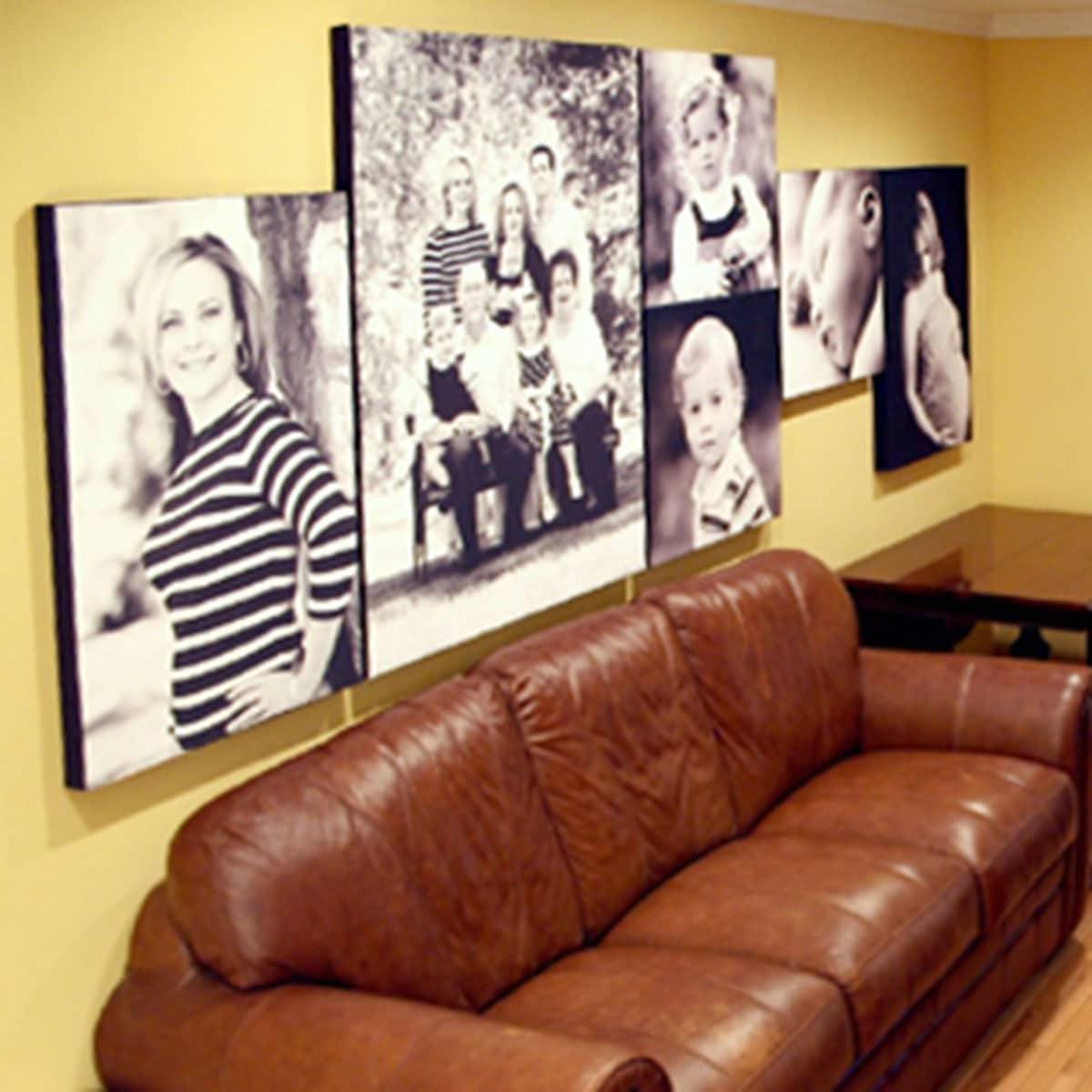Art Acoustic Panels on the back wall of Jim Worth's Family Room.