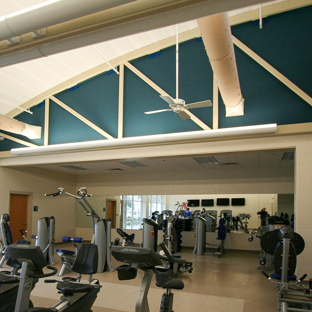 Custom AlphaSorb® wall panels cut to fit on the walls of the Lambert’s Point Community Center .