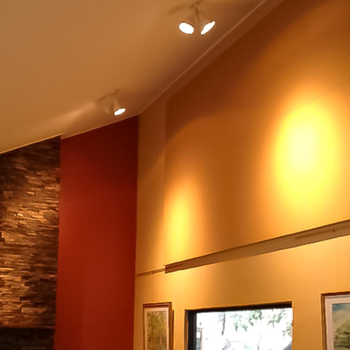 Different colors and sizes of AlphaSorb® wall panels fit in with restaurant décor.