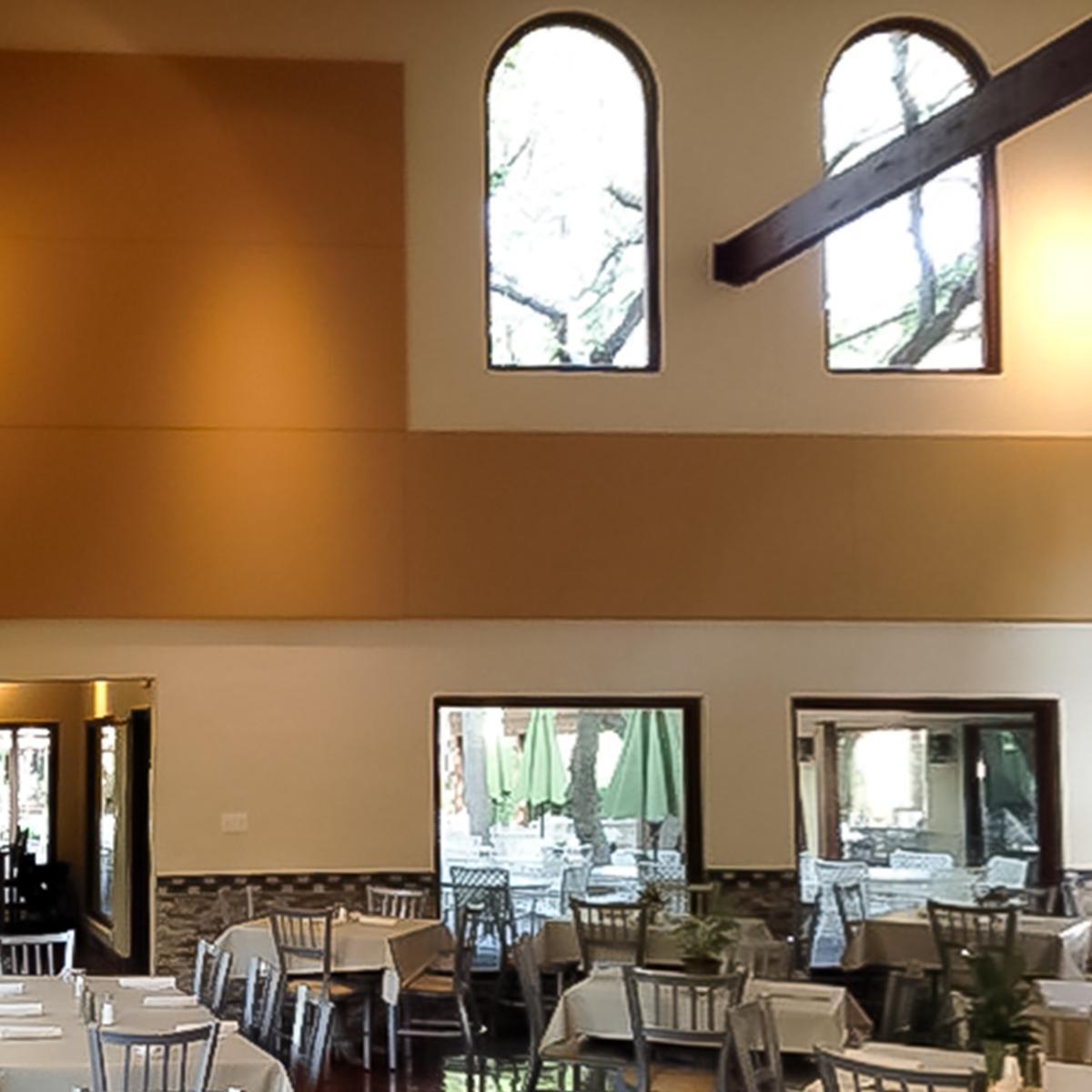Good food along with good acoustics help with a good dining experience.