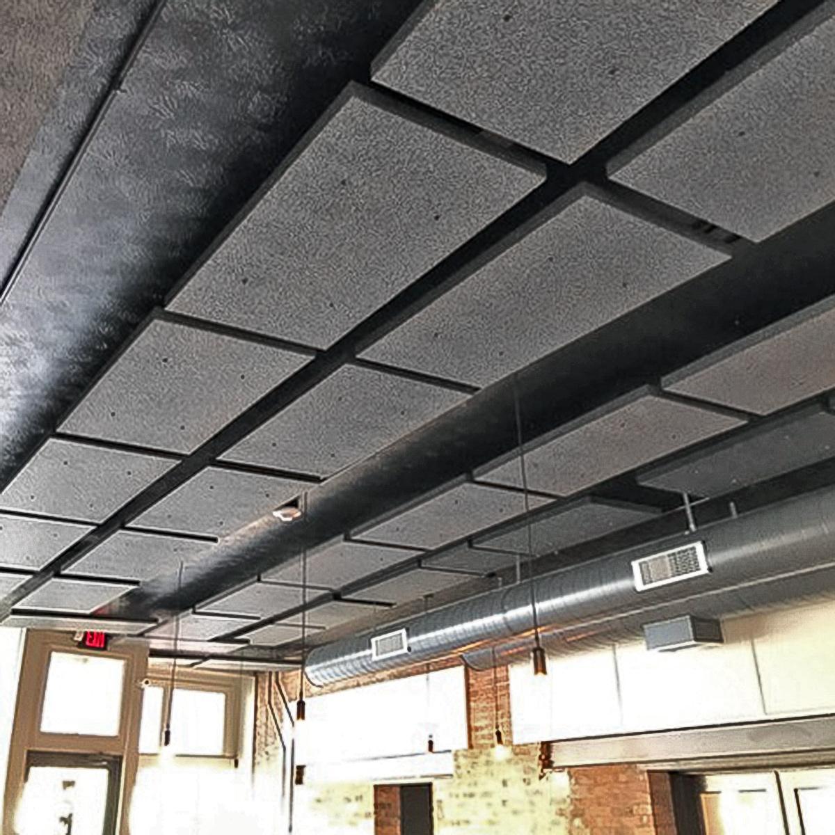 At Louie's Hanover Square Restaurant, water resistant acoustic panels are hung from the ceiling to reduce noise in the dining room.