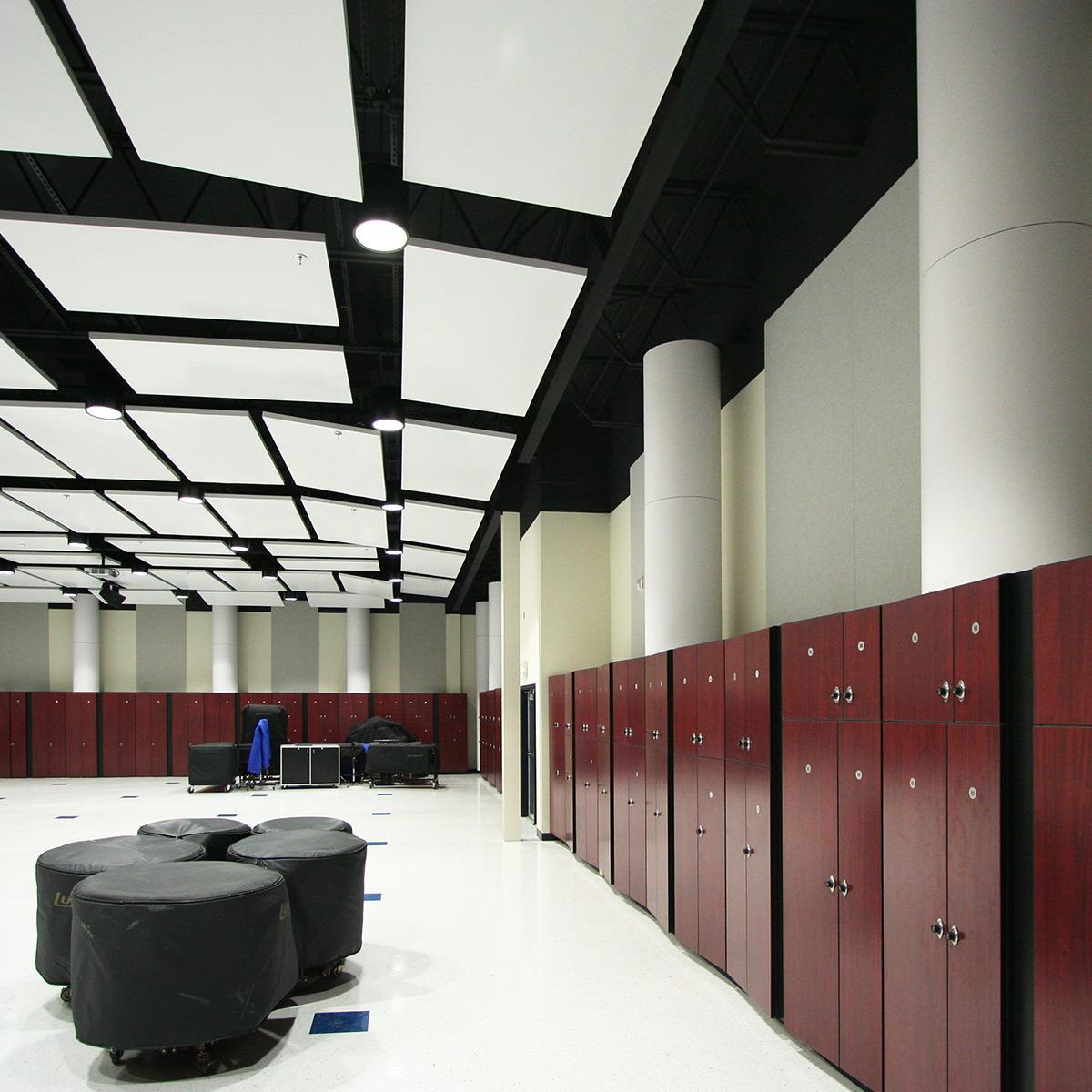 LU Rehearsal Room - Wall columns, AlphaSorb® Panels and gypsum board on walls to create absorption and diffusion.