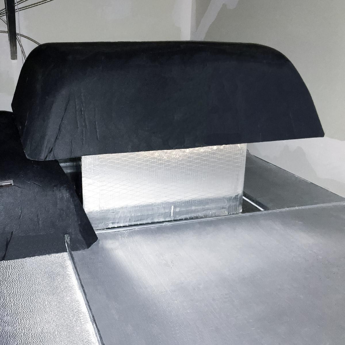 The PrivacyShield®Light Hoods and Ceiling Tile Barriers can be cut to work around any obstacles in the plenum space.