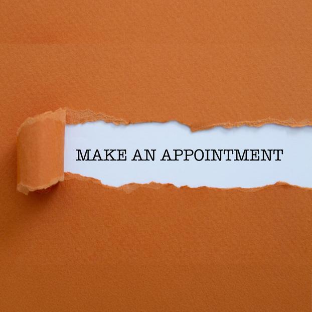 Typewritten words "Make an Appointment"