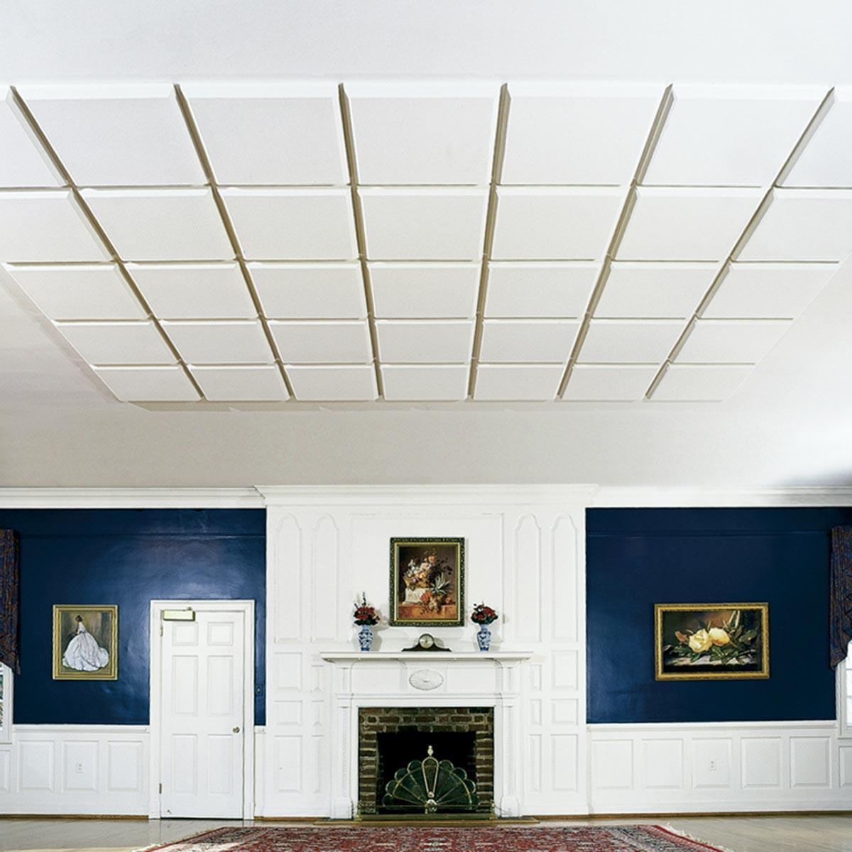 Shown here at The Manor House, the Sonex® Contour Acoustic Panels by Pinta Acoustic, Inc. are direct mounted to the ceiling to improve the room acoustics.