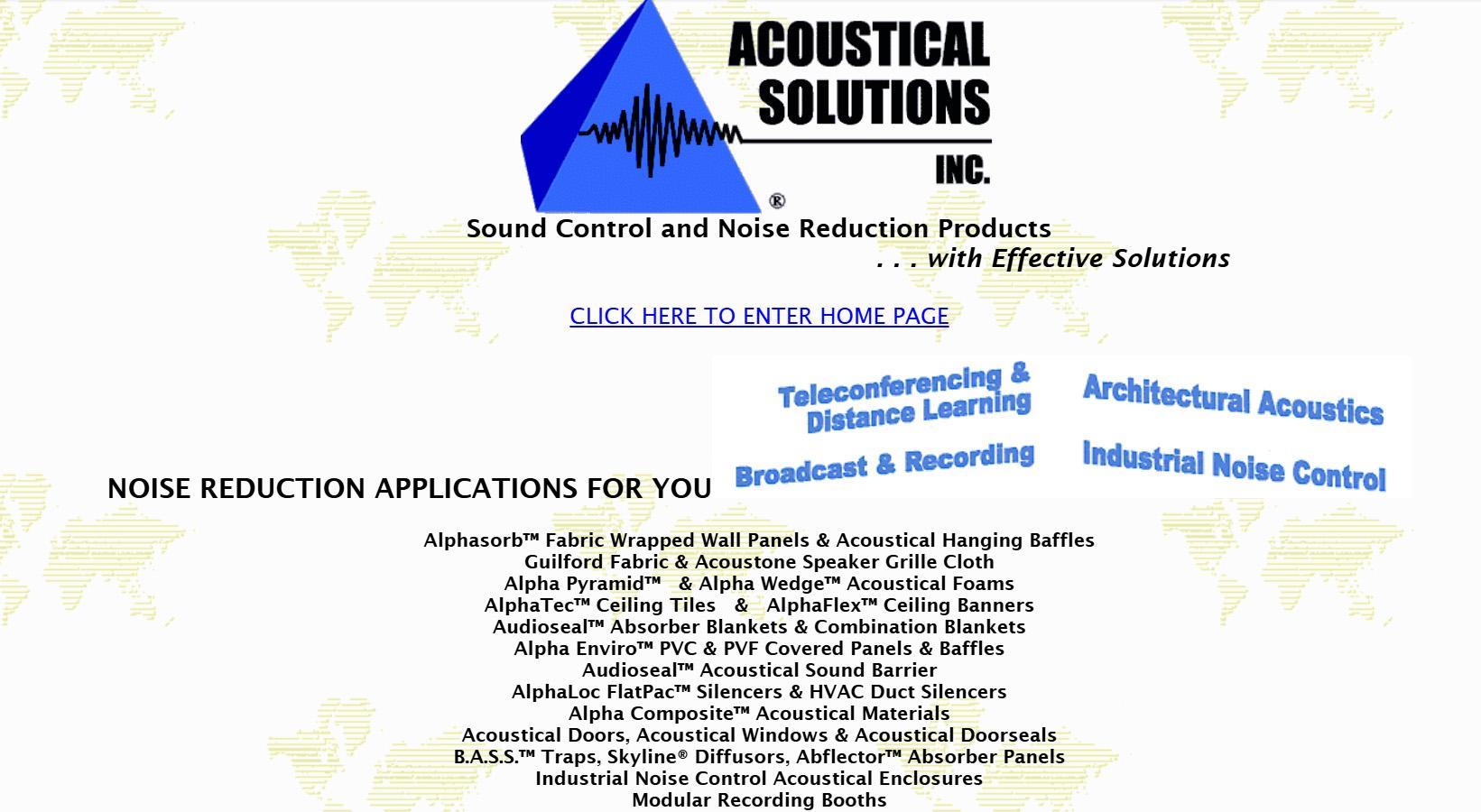 Acoustical Solutions website hompage "Original Acoustical Solutions website homepage, circa 1998. We've come a long way!