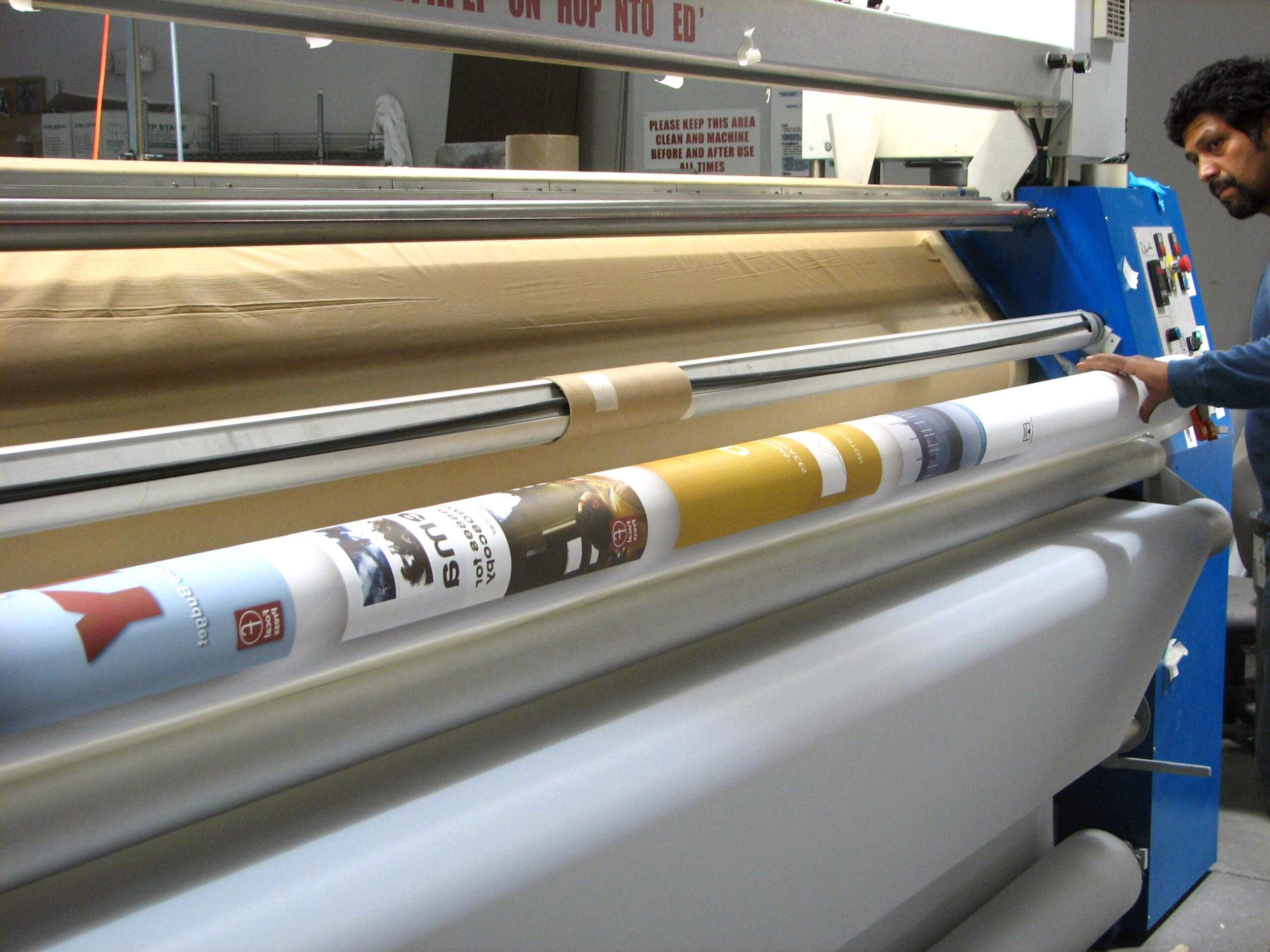 Paper and Fabric run through the press