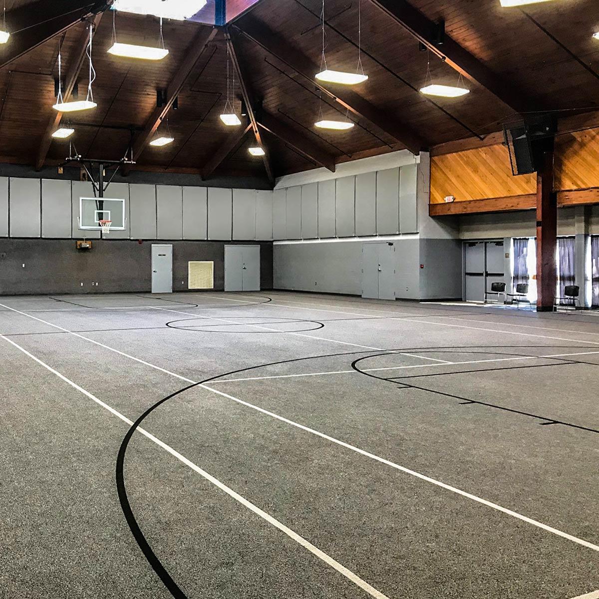 Acoustic panels reduce echo in the Pritchard Community Center.