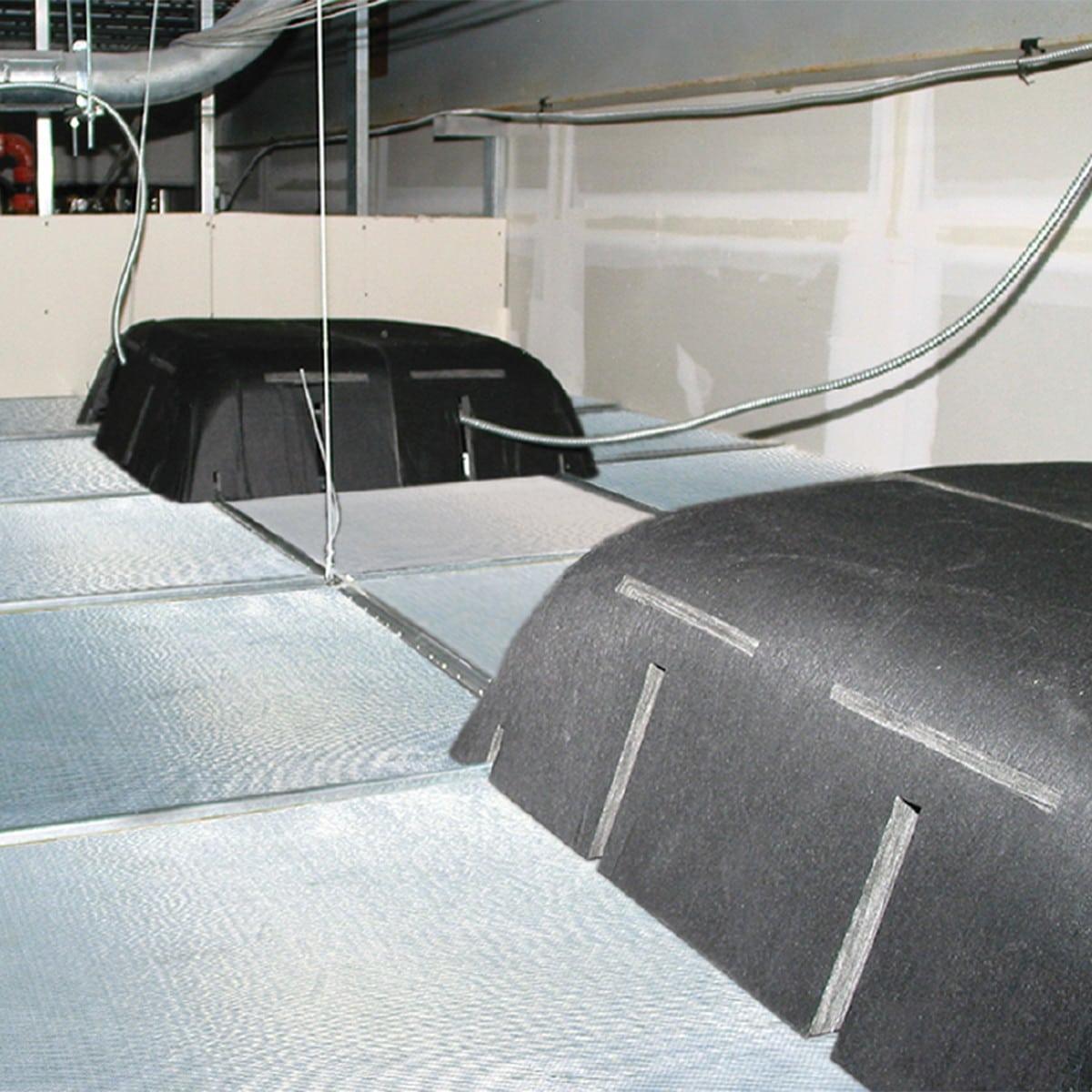 PrivacyShield® Light Hood Installed along with Ceiling Tile Barrier.