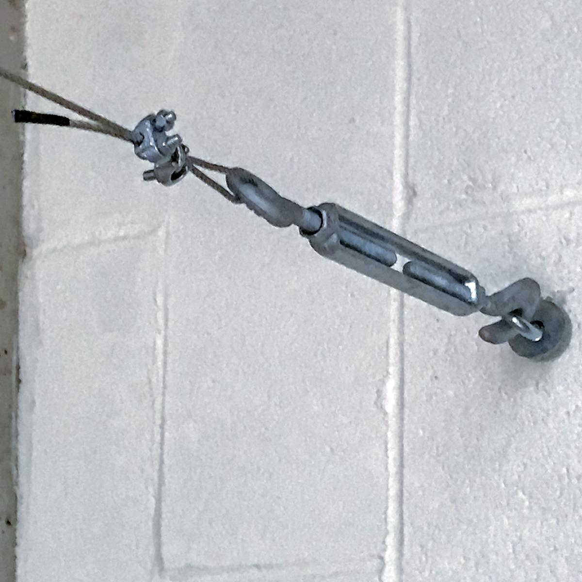 The PVC Baffles were hung at Ridgefield Aquatic Club using turnbuckles and cable.