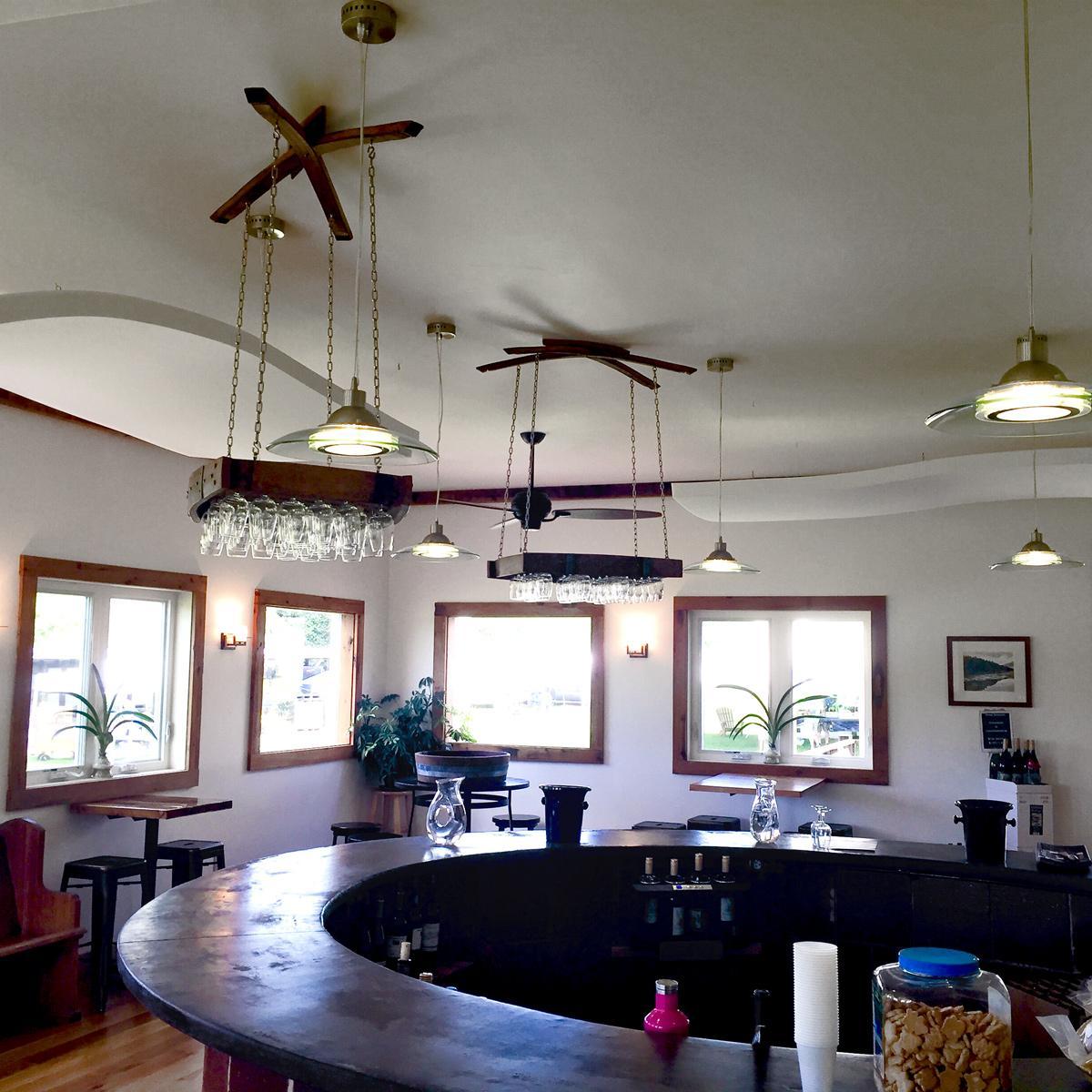 Rockbridge Vineyard Tasting Room - Whisperwave® Ceiling Clouds were installed to reduce the reverberation and echo, improving the customer's experience.