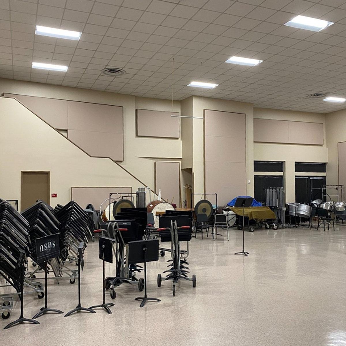 AlphaSorb FR701 Fabric Wrapped Acoustic Panels installed in the Sam Houston State University Music Room.