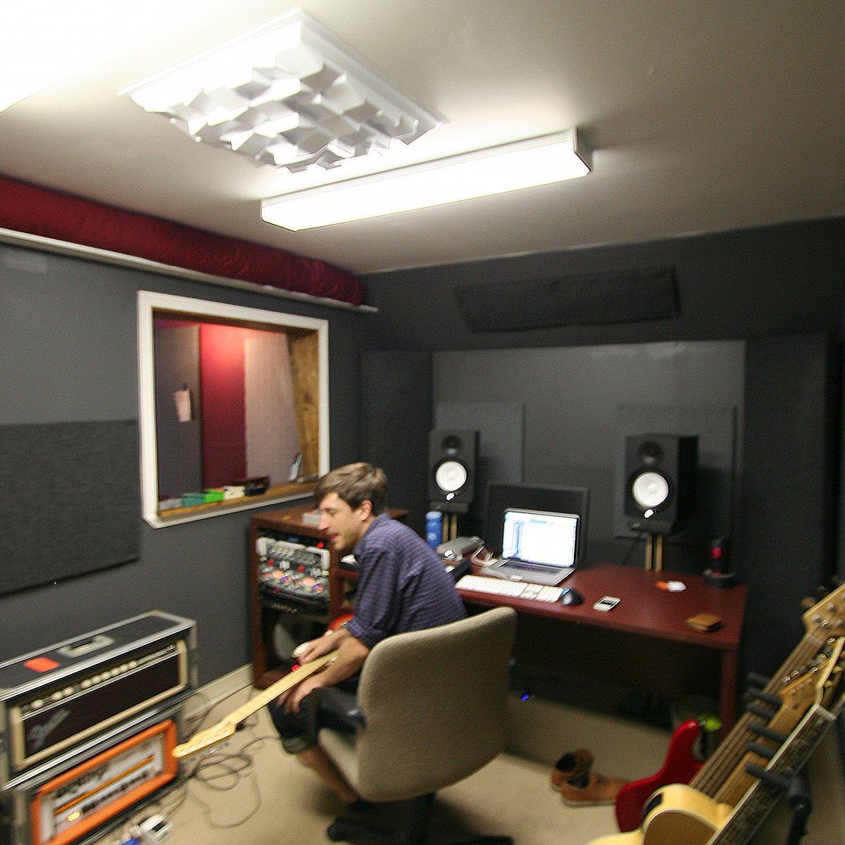 The control room at Sound Check Studios has improved sound with acoustic treatment from Acoustical Solutions.