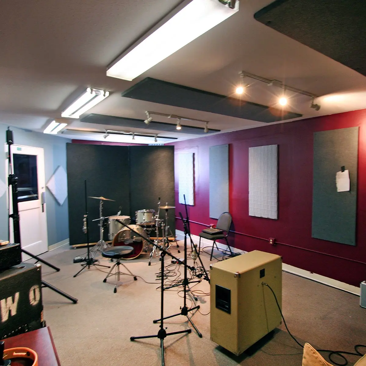 At Sound Check Studios, acoustic foam reduces echo in the tracking room.