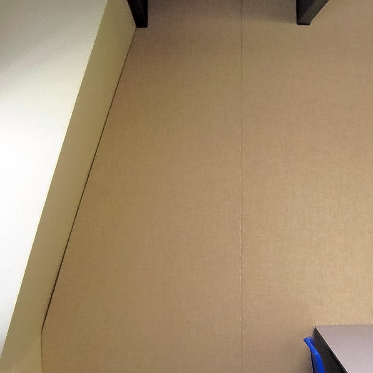 Barrier panels on the wall treat the acoustics in a classroom at St. Christopher's School. 