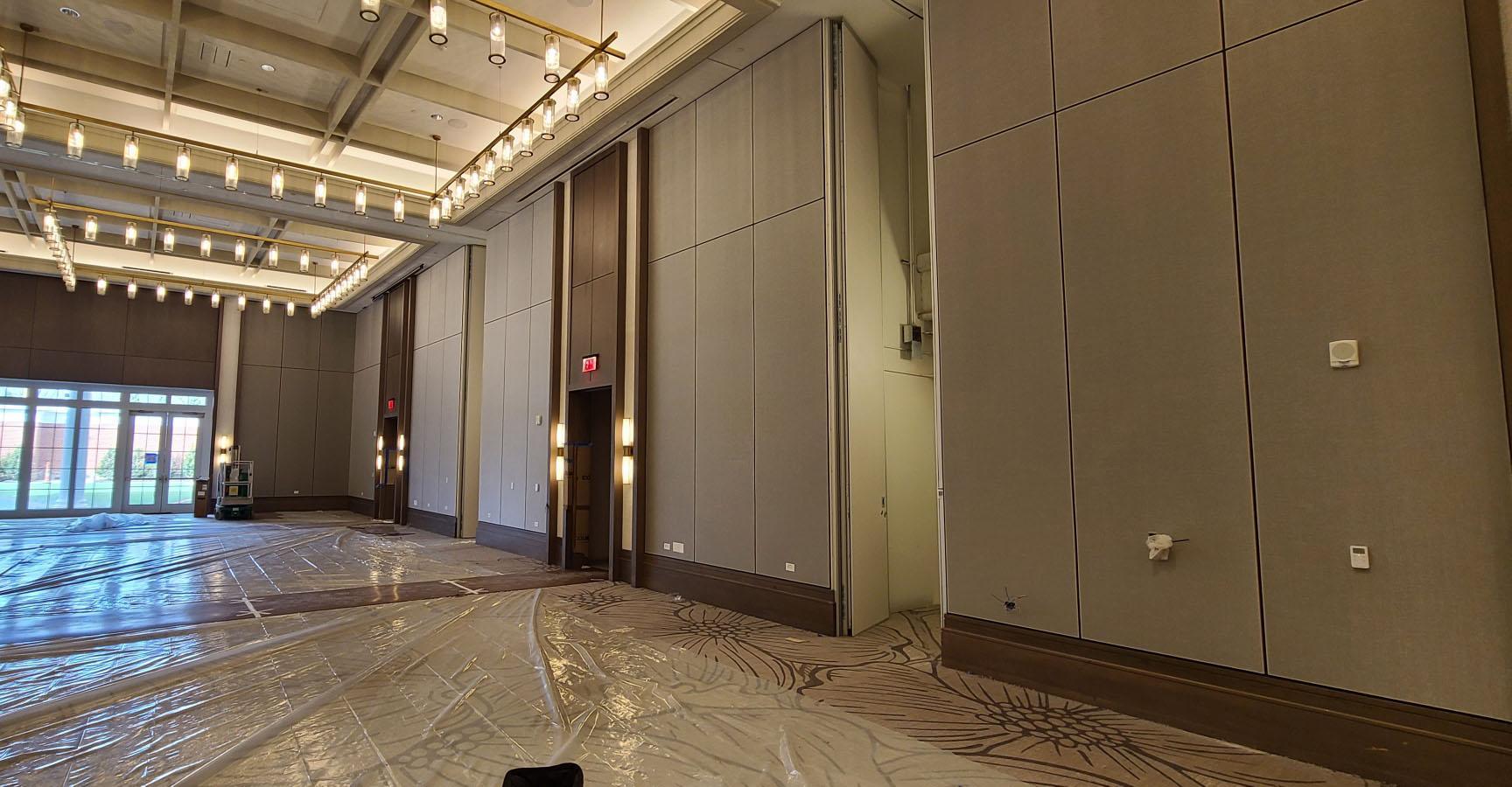 Acoustiwall system installed in the event space of the UVA Inn at Darden