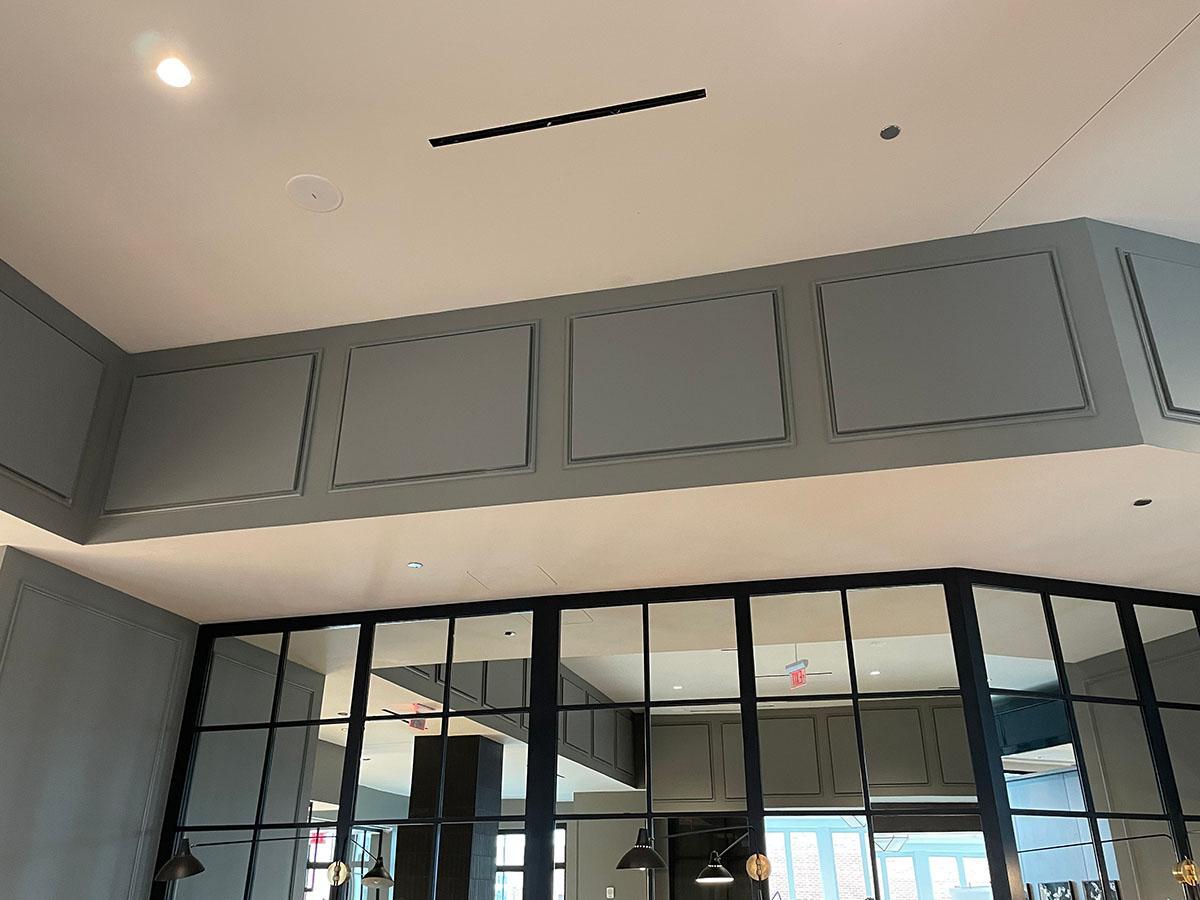 AlphaSorb Paintable Acoustic Panels installed in the event space of the UVA Inn at Darden