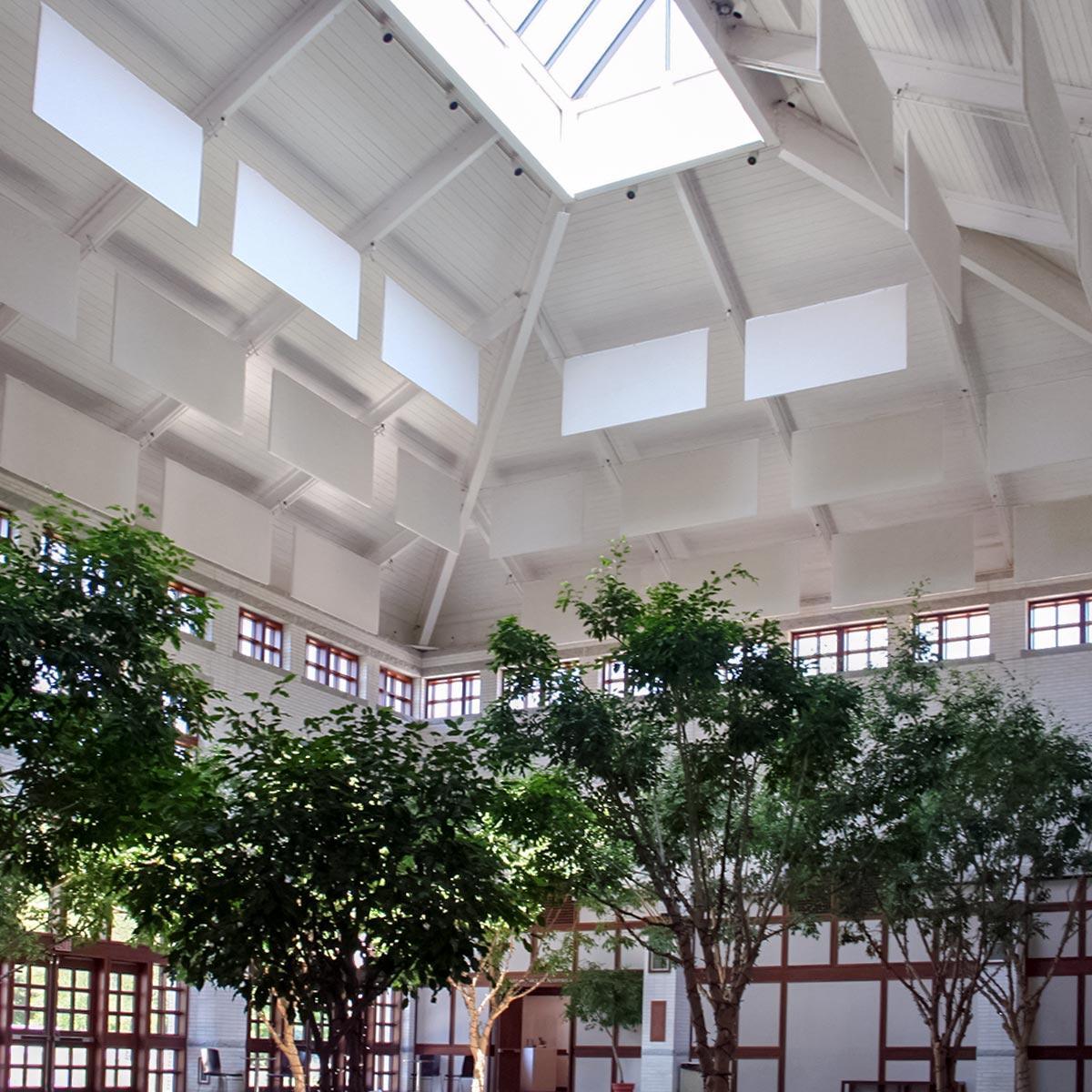 Virginia Museum of Contemporary Art – Museum atrium using AlphaSorb hanging baffles in ceiling to reduce ambient noise and reverb.
