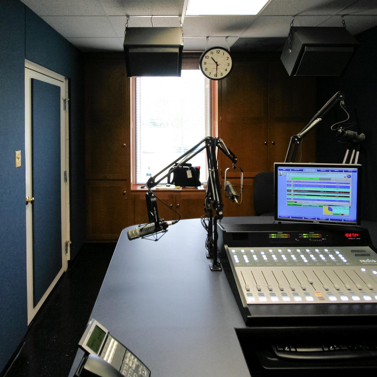 A complete acoustical treatment at the production studio of WCVE Public Radio solves all noise problems in the space.