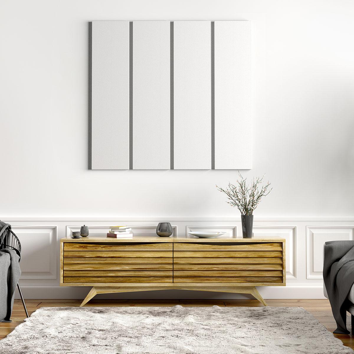 Acoustical Solutions Value Pack Panels in White mounted above a table