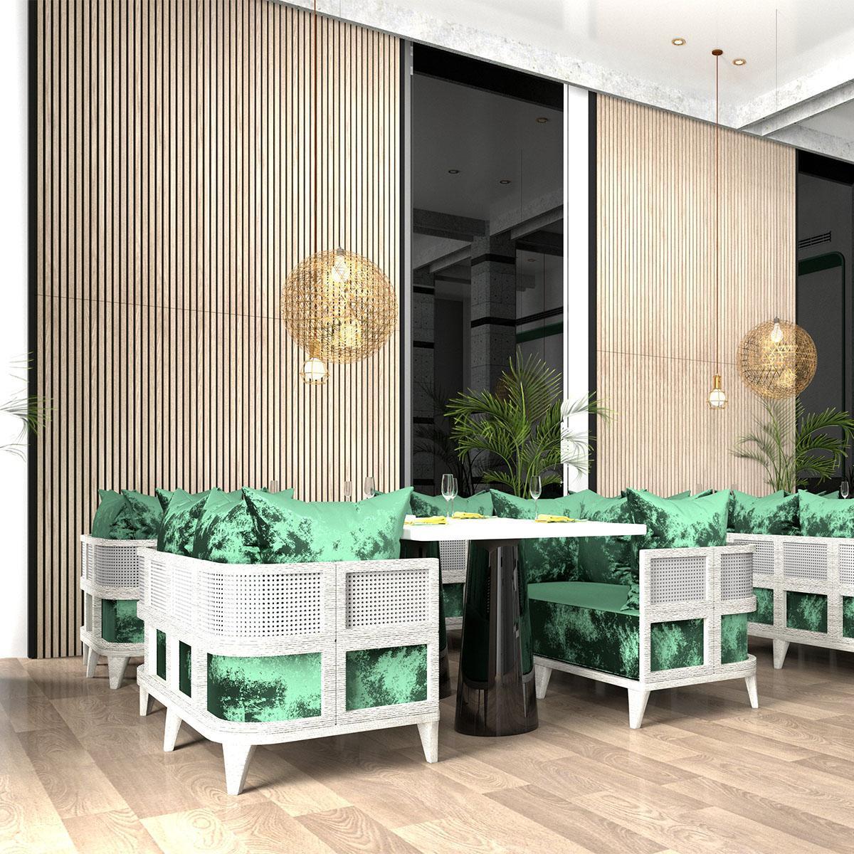 The priority of a great restaurant is no doubt the culinary offerings. That said, the atmosphere of a restaurant – where food is eaten and enjoyed with others – can be the difference between good food and a great experience. To achieve this, acoustics and interior design must be maximized to provide the kind of environment where patrons want to go to relax and enjoy themselves. This is another great opportunity to employ AlphaSorb® Designer Acoustic Slatted Wood Panels, especially considering the intimate feel of wood in a design that pairs perfectly with the restaurant environment.