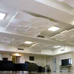 Christ Church of Arlington - Array of Sonex® Whisperwave® Clouds in ceiling to reduce sound reverberation.
