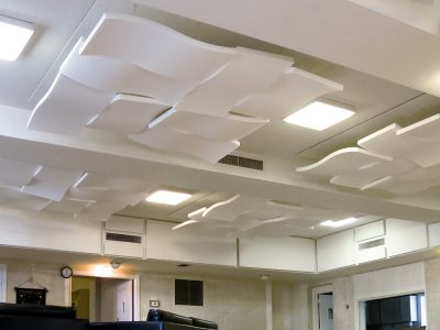 Christ Church of Arlington - Array of Sonex® Whisperwave® Clouds in ceiling to reduce sound reverberation.