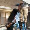 The PrivacyShield® components are lightweight and easily passed up into the ceiling grid.